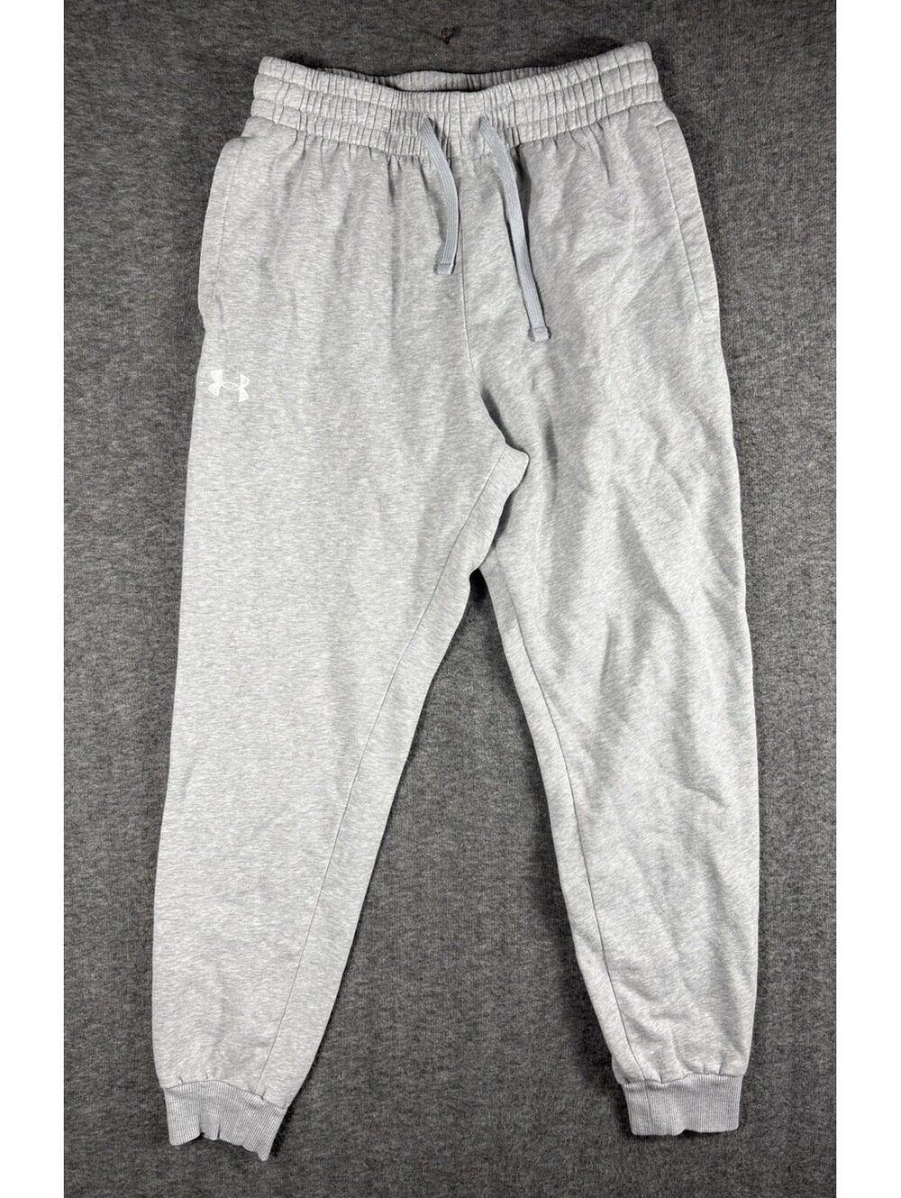 Under Armour Men's Jogger Pants Gray M Drawstring Elastic Waist Fleece Stretch
